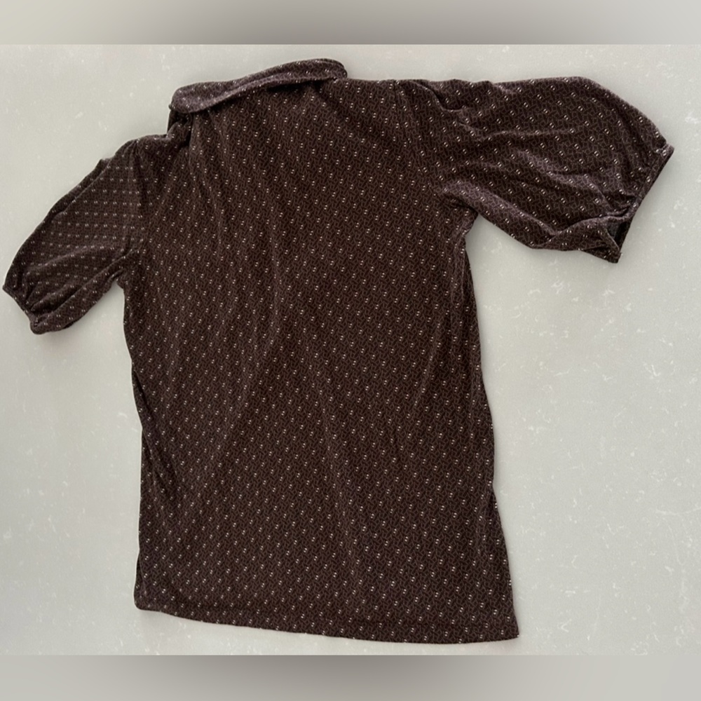 Coquette Brown Merona Blouse With Tie - Picture 6 of 6